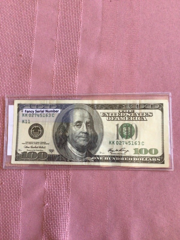 $100 Dollar Bill 2006 A, NICE SHAPE! Fancy Serial Number, 8 Number Straight. 