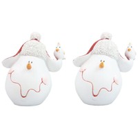 Weihnachtsdeko Schneemann Mit MüTze Und VöGelchen, Tischdeko FüR Advent Und