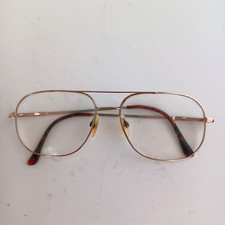 Vintage Aviator Metal Frame Glasses Gold Tone