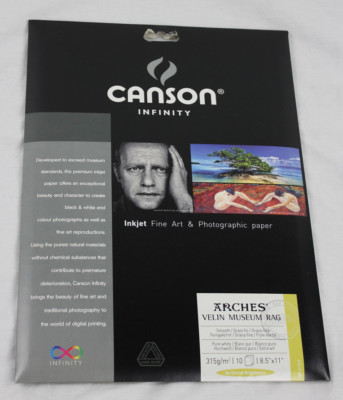 New Canson Infinity Arches Velin Museum Rag 315gsm 8.5''x11'' - 10 Sheets
