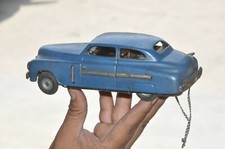 Vintage Wind Up Blue Litho JNF Jndicator Car Tin Toy , Germany