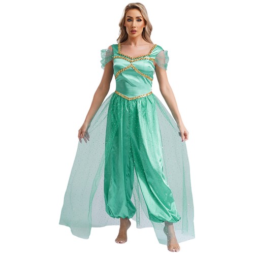 Costume cosplay donna principessa indiana araba danza del ventre tutina pagliaccetto - Foto 9 di 59