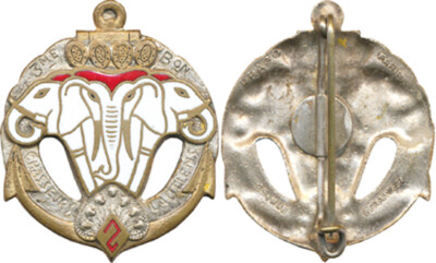  3. Laotisches Jägerbataillon, Emaille, glatter Rücken geprägt, D.Ber.Dép.