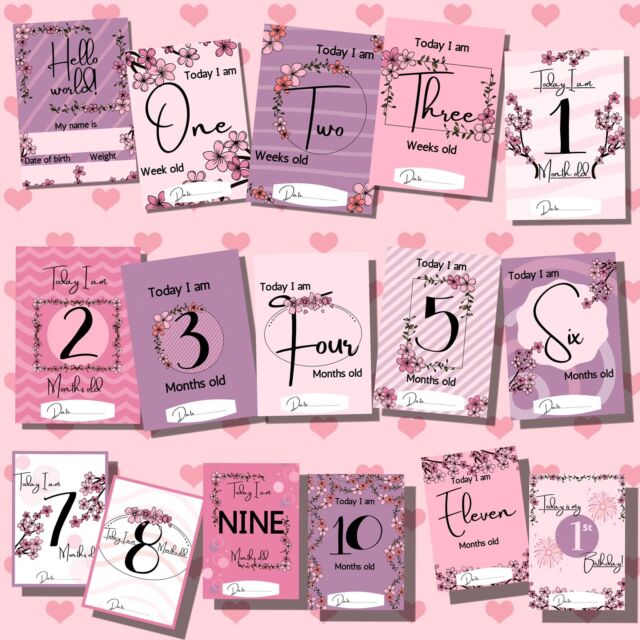 Baby Milestone Cards For Baby Girl