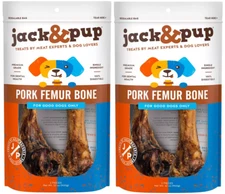 (Pack of 2) Jack & Pup 8 inch Pig Femur Bone - 2pk - Total of 4 Bones