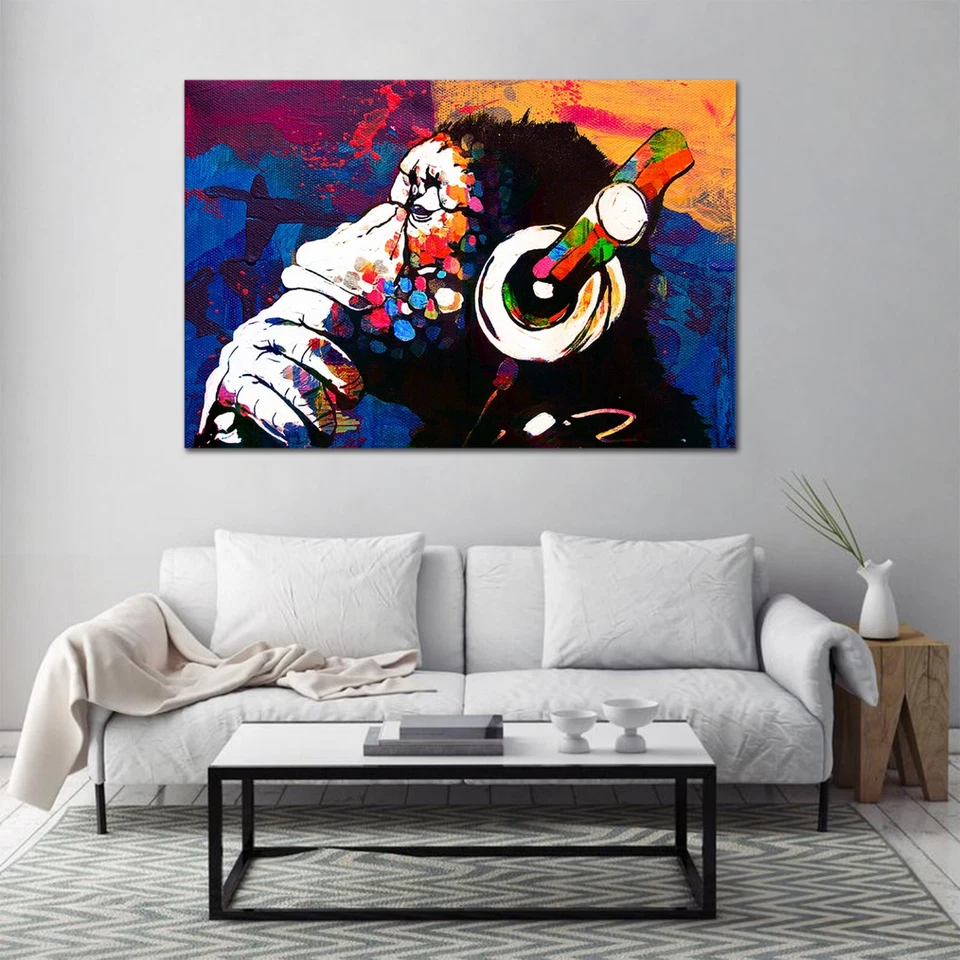 Leinwandbild Poster Acryl Street Art Affe Musik Banksy Graffiti Pop Art - Bild 3 von 4