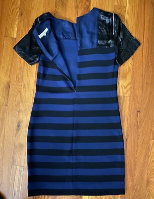 sandro short striped dress SANDRO CAMILLE STRIPED KNIT MINI DRESS - WHITE & BLACK