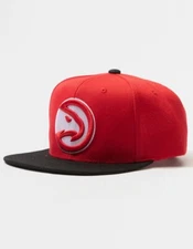 Mitchell & Ness Atlanta Hawks Snapback Cap Hat Red White NBA Basketball