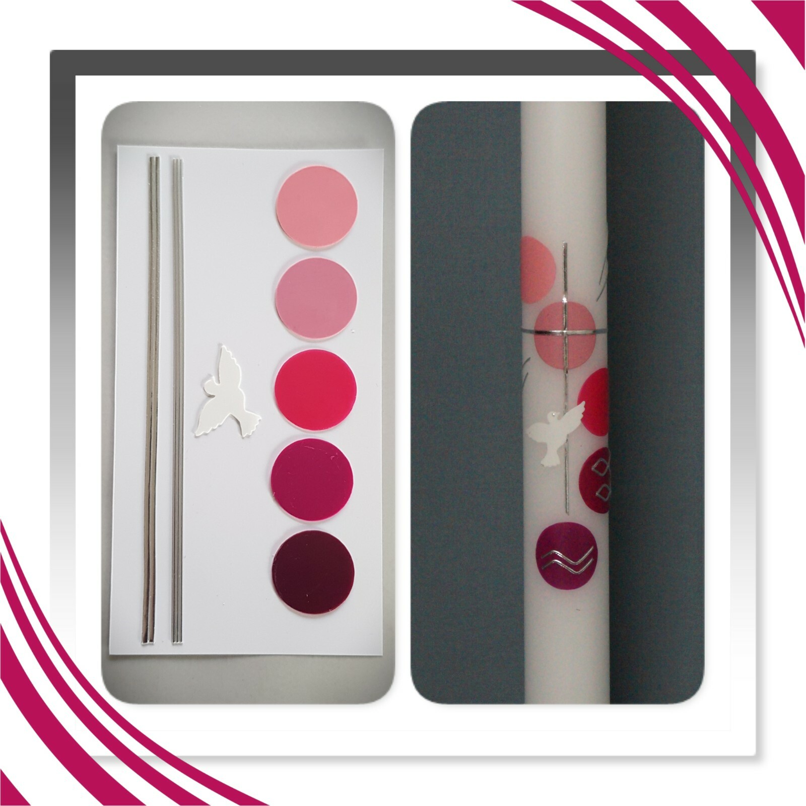 ❤️ Bastel-Set für Taufkerzen / Kommunionkerzen ❤️ - Kerzen selber gestalten ! 12