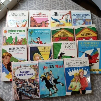 Lot 15 Livres Bibliothèque Rose Vintage Années 60 70 Jeunesse Collection - Photo 1/4