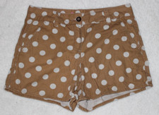 Boden Brown Shorts White Polka Dots Pockets Zip US 4 UK 8