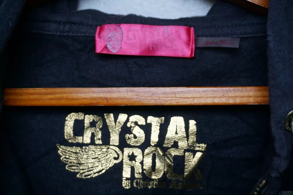 Sudadera con capucha vintage Christian Audigier para mujer grande gris rosa japonés Y2K grunge Foto 4 de 4