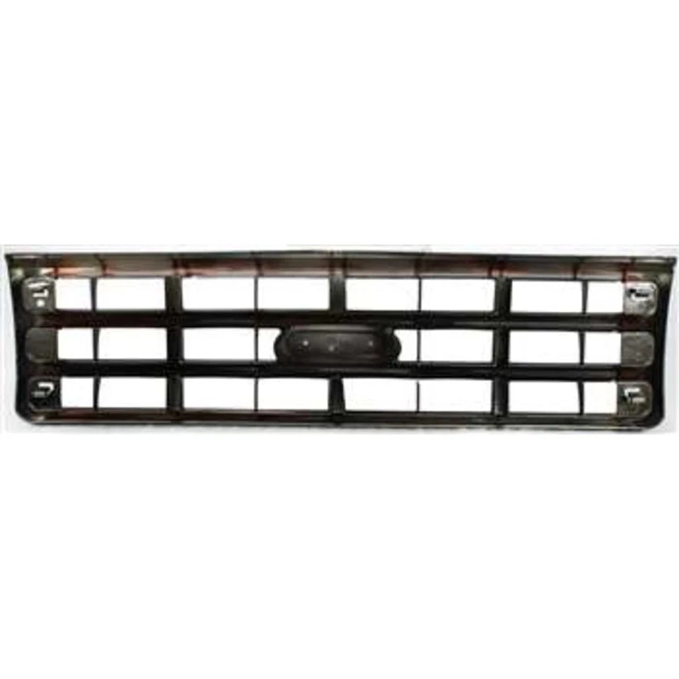 Grille Chrome Shell with Silver Insert Plastic For 1989-1991 Ford Bronco & F-150 Foto 2 de 4