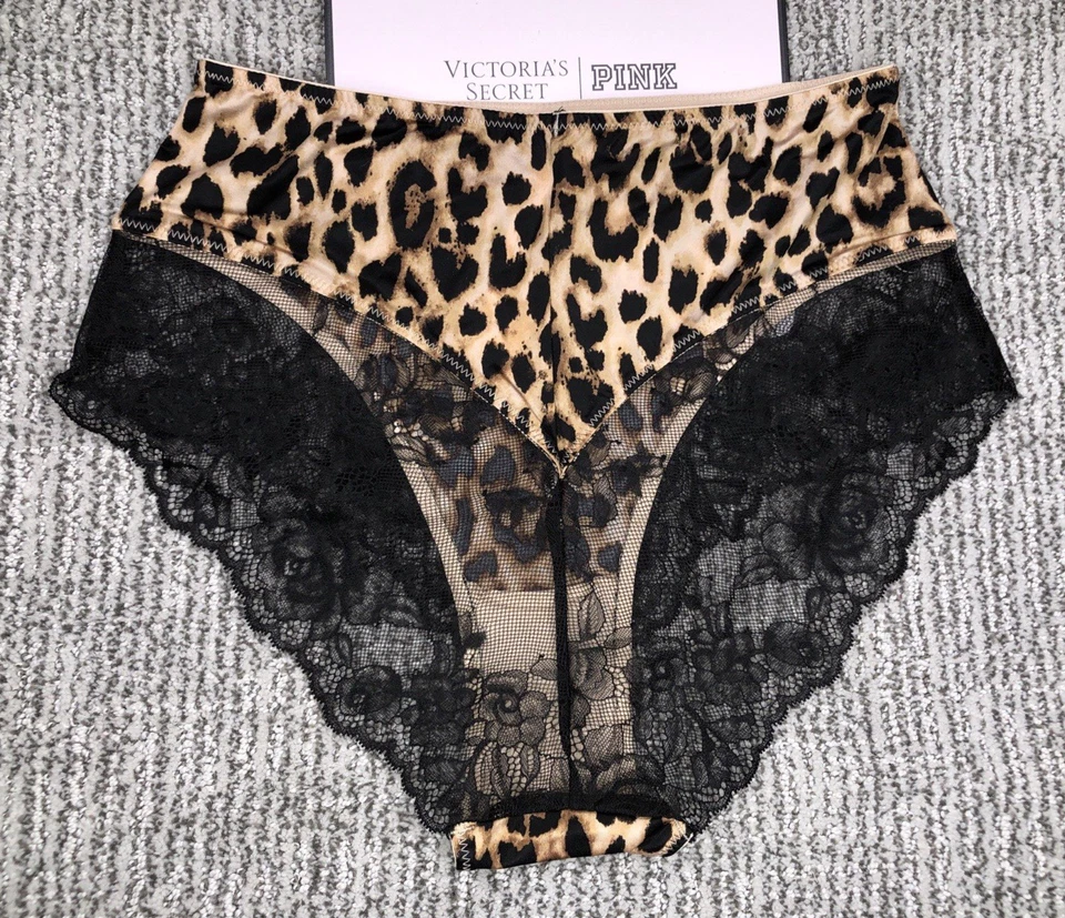 Victoria's Secret Muy Sexy Nuevo con Etiquetas XXL Estampado de Leopardo Cintura Alta Calzoncillo Panty Encaje Foto 2 de 4