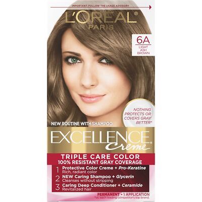 	Excellence Creme Hair Color 6A Light Ash Brown 1 Pack	