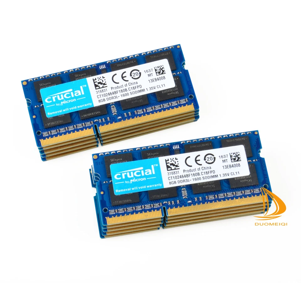 Crucial 10x 8GB 2Rx8 PC3L-12800S DDR3-1600Mhz SODIMM Laptop Memory RAM 204Pin - Image 3 of 4