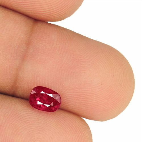 IGI Certified BURMA Ruby 1.00 Cts Natural Untreated Rich Pinkish Red Cushion - Picture 3 of 4