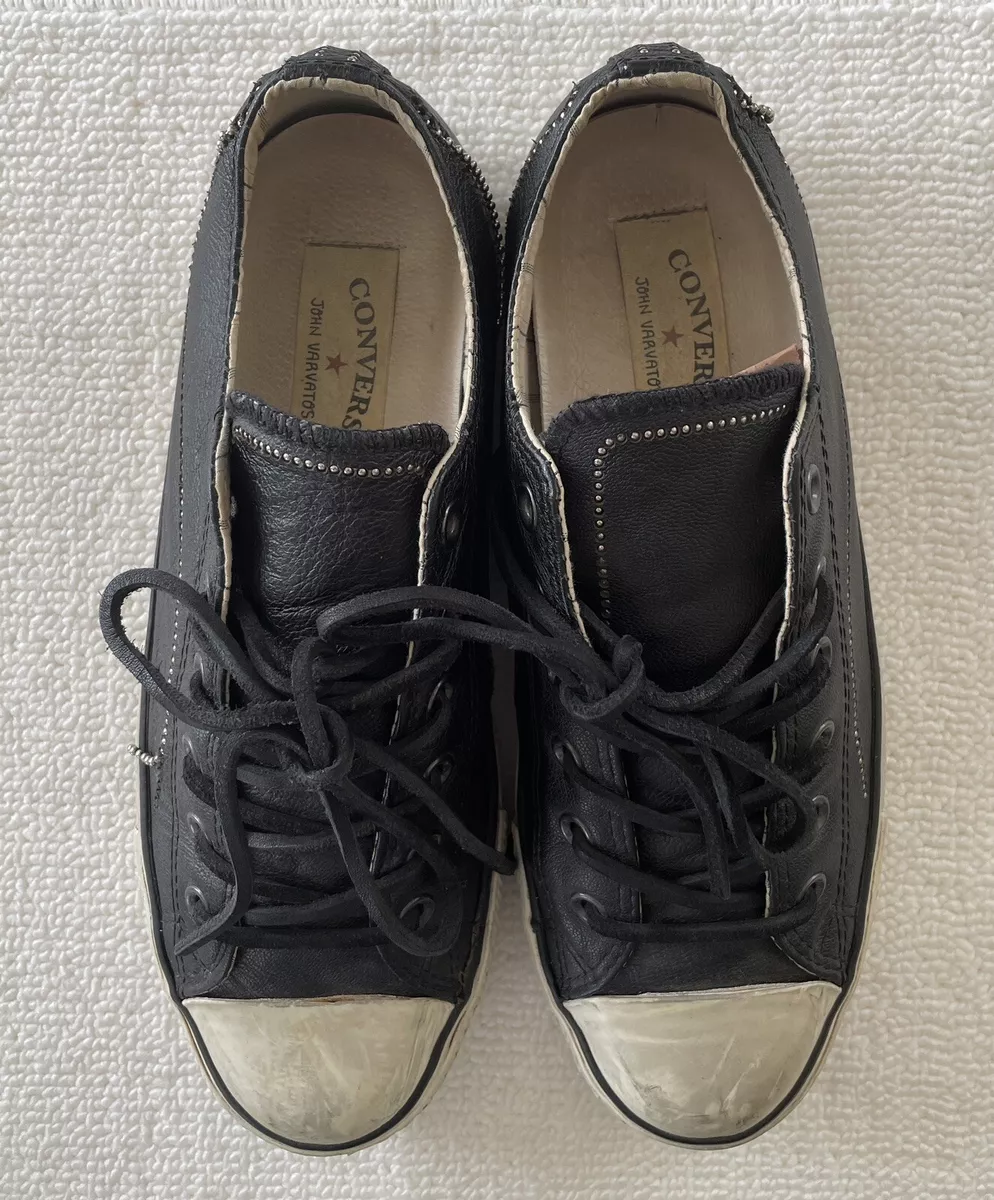 Converse X John Varvatos Chuck Taylor All Star Black Leather Low Top Men Size 8