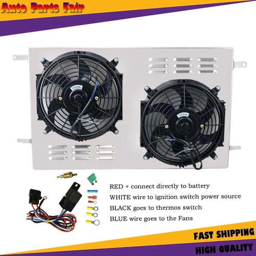 Radiator Shroud+2x10" Fans+Relay For Holden VT VX HSV Commodore V8 GEN3 LS1 5.7L - Picture 2 of 12