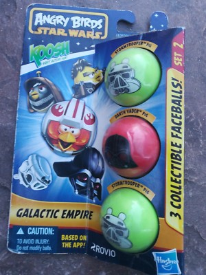 Angry Birds Star Wars KOOSH Galactic Empire 3 Collectible Faceballs Set 2 