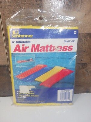 Vintage Inflatable Vinyl Air Mattress 27x72 (6ft) Unbranded Red BRAND NEW SEALED