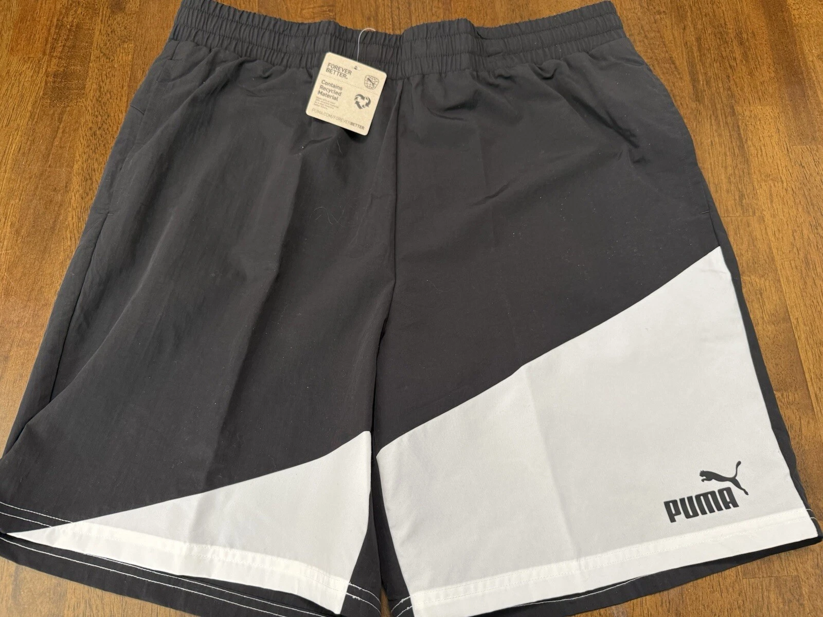 Pantaloncini Puma Power Colorblock Woven 8 pollici nuovi con etichette da uomo nero blu taglia XL NUOVI