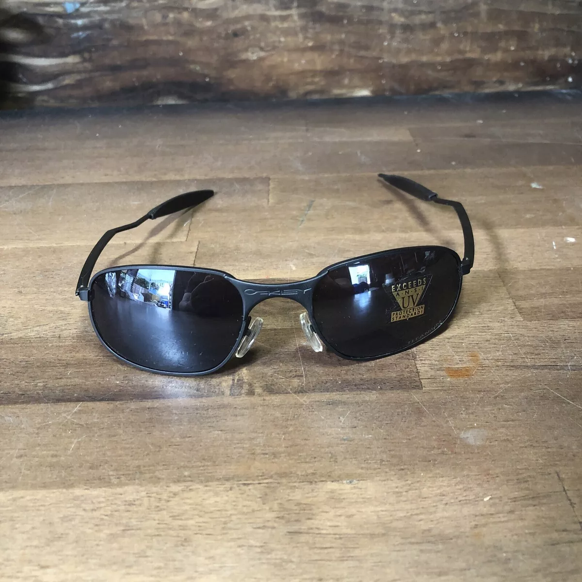 Vintage Oakley E Wire Sunglasses Titanium Gray