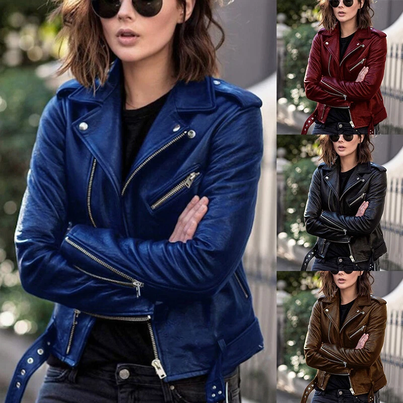 Winter leather cheap jacket womens