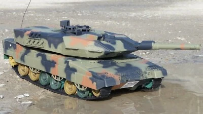 VERTRIEB DURCH WIM-SHOP RC PANZER GERMAN LEOPARD II mit SCHUSS-FUNKTION Länge 41cm 3809
