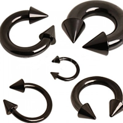 Horseshoe Heavy 2 Gauge 1/2'' Spikes 9mm Titanium Black IP SET of 2