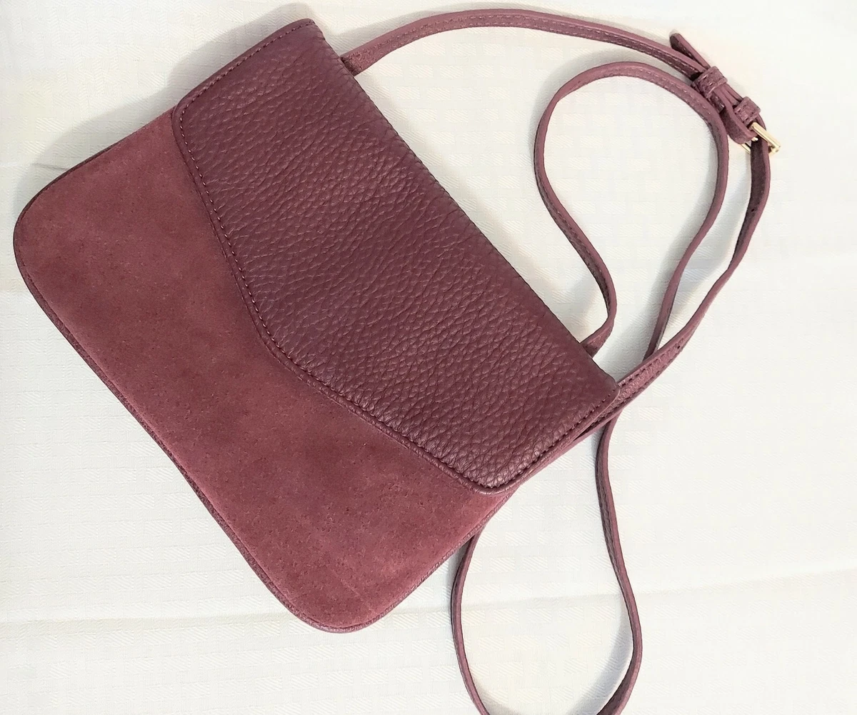 Moda Luxe Crossbody Bag Vegan Leather Purse Pink Mauve Zip Flap Close