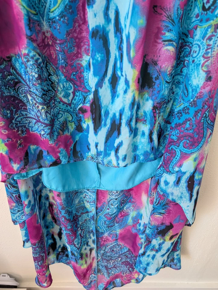 DEB Vestido Alto Bajo Asimétrico Estrás Muñeca Bebé Talla 16 Sin Tirantes Años 90 Y2K Foto 4 de 4