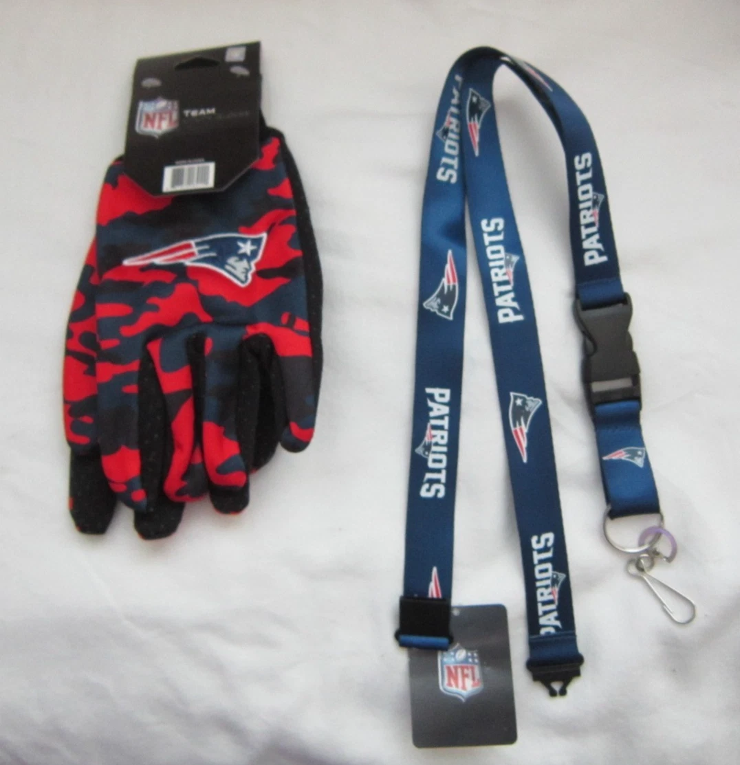 Patriots Camouflage Logo Utility Gloves+Patriots&Blue ID Holder Lanyard-New!ver2