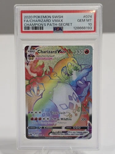 2020 Pokemon SWSH Champion's Path Charizard VMAX #074 FA Secret PSA 10 GEM MINT