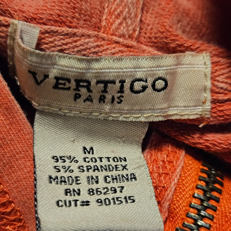 Chaqueta con Capucha Vintage Vertigo Paris Bordada Lentejuelas Cremallera Completa M Boho Y2K Foto 3 de 4