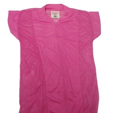 Vintage 1980s Beachwear By Eyefuls Swim Suit Coverup Top Small Zip Pink Mesh