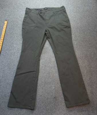 NYDJ Women Barbara Bootcut Pants Size 16 Olive Green Stretch Lift Tuck 31'' ins