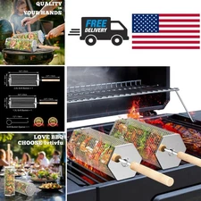 Easy Clean Polished Stainless Steel Grill Basket for Smoker BBQ Accessories