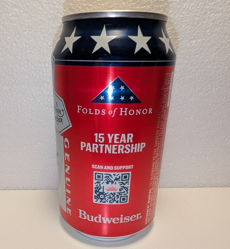 Budweiser Folds of Honor 12oz. beer can Anheuser-Busch Company - 2025 - EMPTY