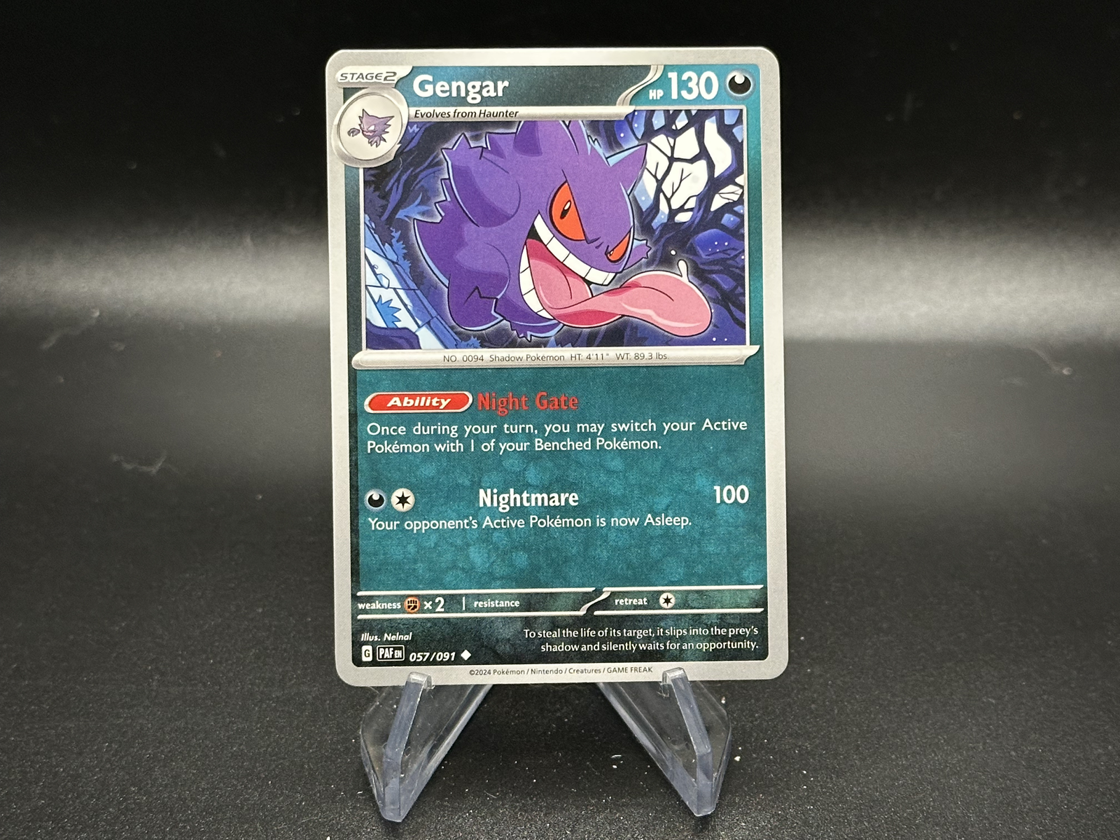 Gengar 57/91 Holo Rare - Paldean Fates Pokémon Card