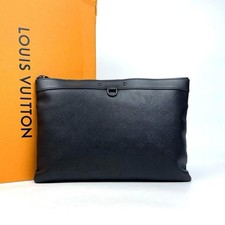 Louis Vuitton Monogram Shadow Pochette Discovery M62903 Clutch Bag Gray