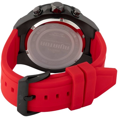 Invicta Herrenuhr Flieger Quarz Chrono schwarzes Ziffernblatt rotes Silikonarmband 39897 - Bild 3 von 4