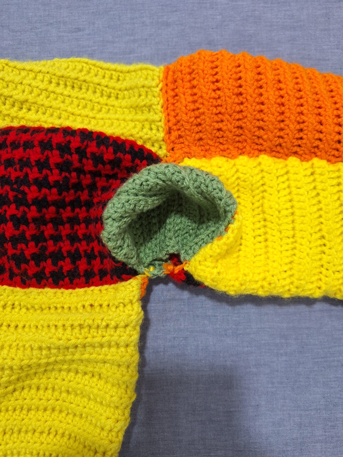 Colorblock Patchwork Wool Knit Sweater Harry Styl… - image 5