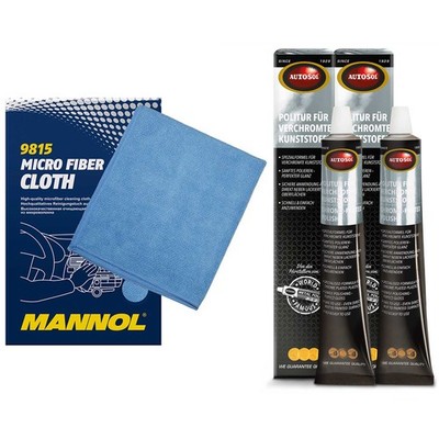 M1 Politur 2 X 75 ml für verchromte Kunststoffe Autosol 01 001910 + Poliertuch