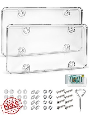 RED WOLF 2 Pack Clear License Plate Protector