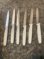 6 VICTORINOX Swiss Made 4 Inch Blade Kitchen Paring Knife - Serrated With Point