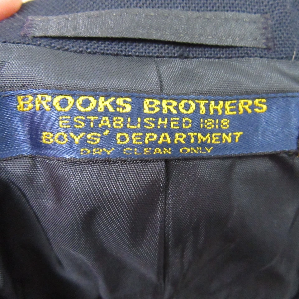 Blazer Brooks Brothers Niños Azul Talla 12 Azul Marino Dorado Tres Botones Ventilación Única Foto 3 de 4