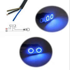 12V CNC Blue LED Motorcycle Handlebar Switch Manual-Return Lock Button Universal