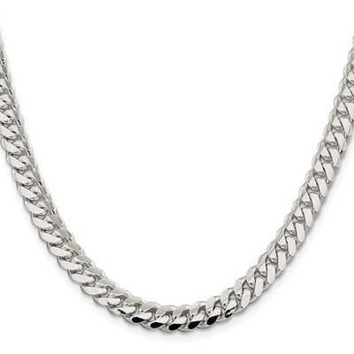Sterling Silber Panzerkette Halskette, 7 mm