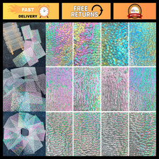 Iridescent Transparent Stained Glass Variety Pack - 12 Sheets, 4x6 Inch Mosaic C